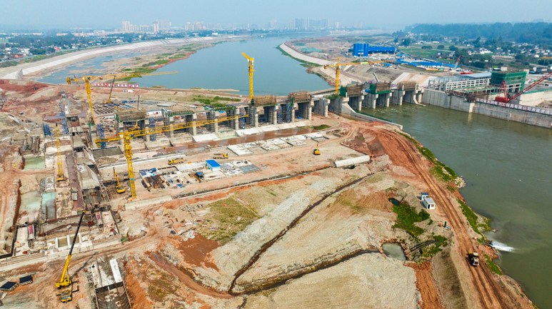岷江虎渡溪航电枢纽工程建设稳步推进